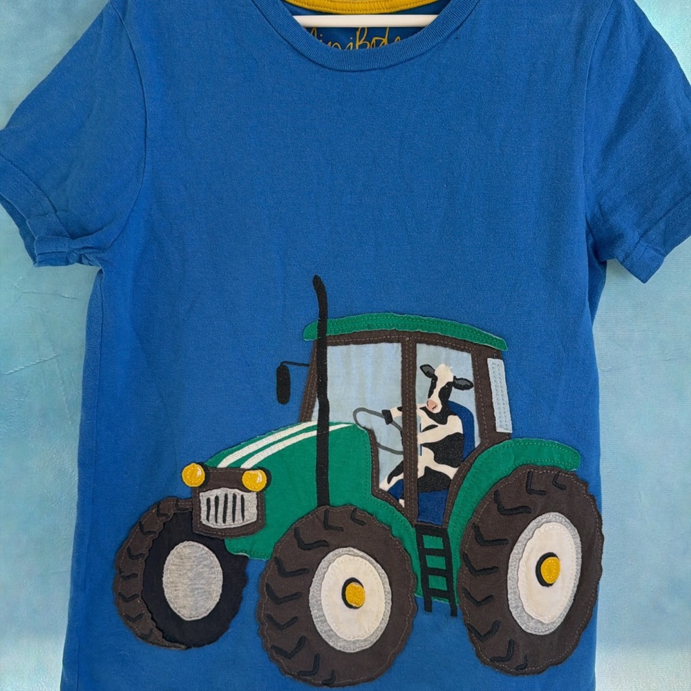 Mini Boden Blue Tractor T-Shirt